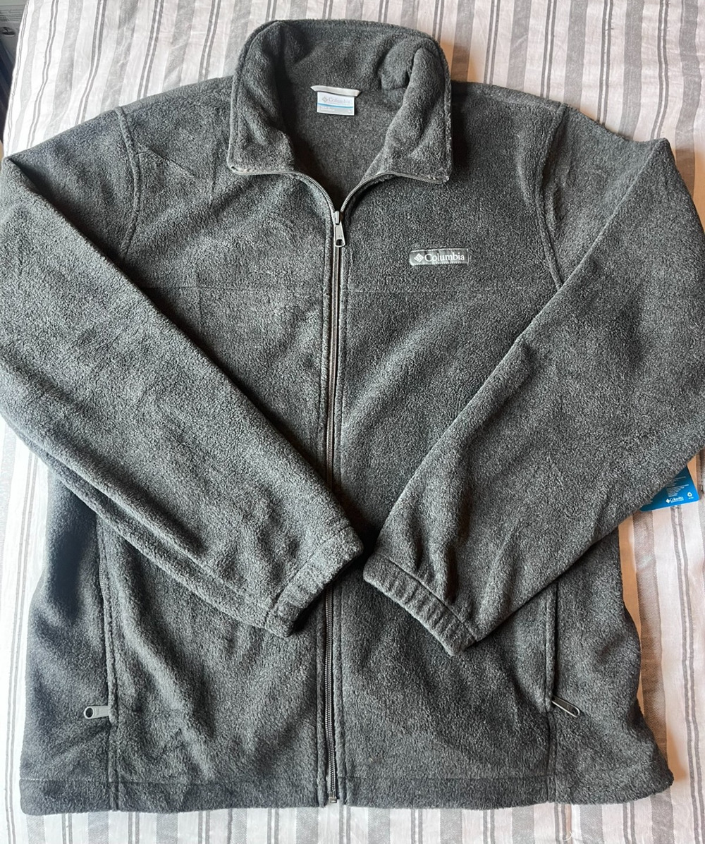 NWT Columbia Mount Grant Fleece Jacket Men's Large Full Zip Outdoor Grey